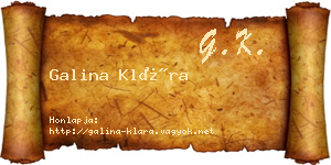Galina Klára névjegykártya